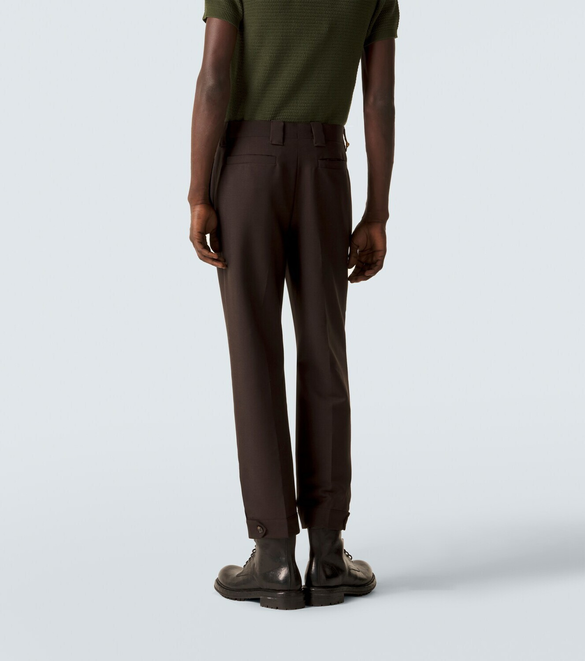 Versace Cropped wool and mohair straight pants