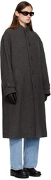 COOR Gray Cashmere High-Neck Coat