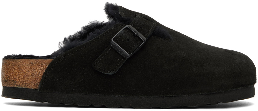 shearling birkenstock clogs