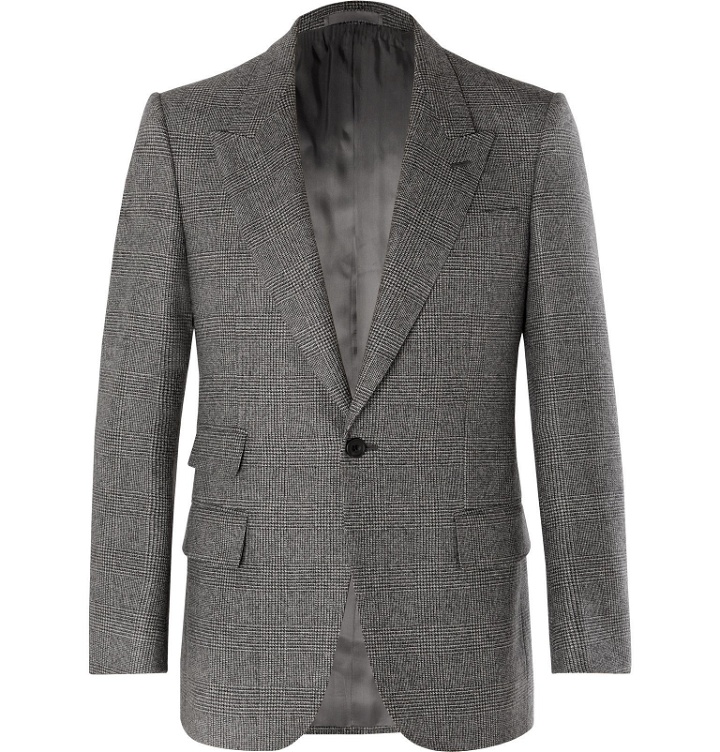 Photo: Kingsman - Grey Slim-Fit Prince Of Wales Checked Wool Suit Jacket - Gray