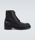 The Row Leather combat boots