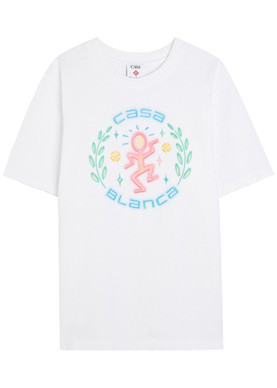Casablanca Dance Joy Printed Cotton T-shirt White