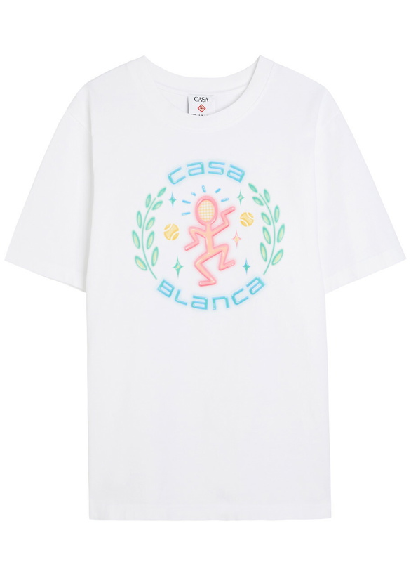 Photo: Casablanca Dance Joy Printed Cotton T-shirt White