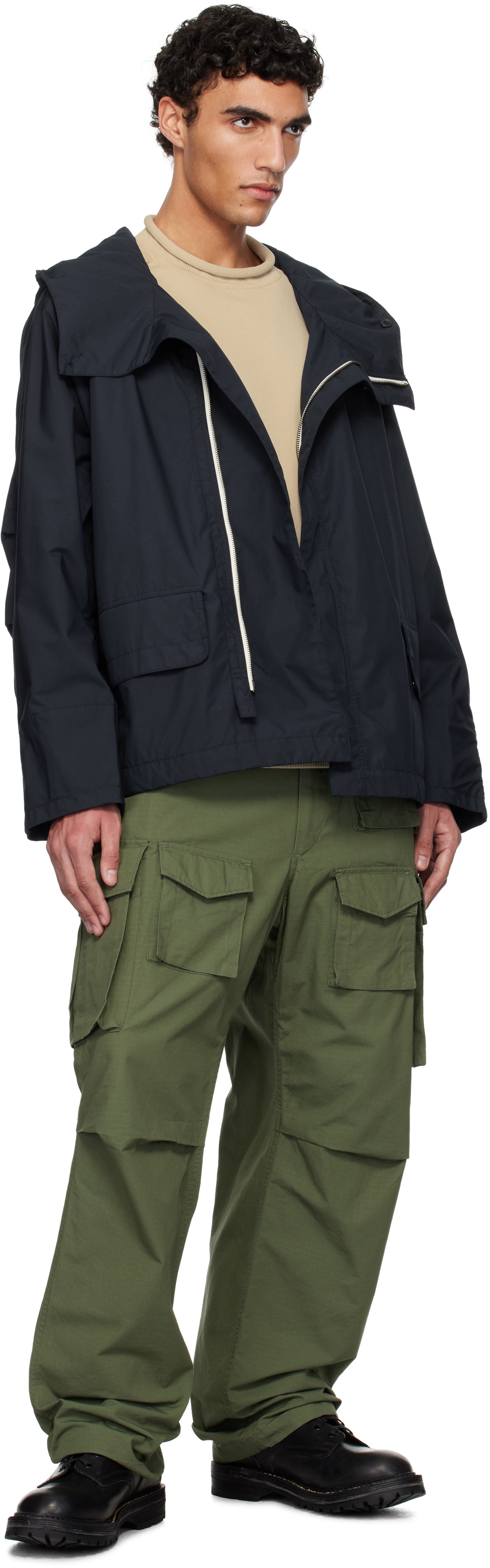 nanamica Navy Hooded Deck Jacket Nanamica