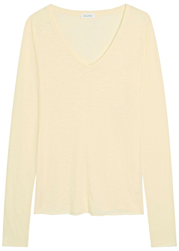 Photo: American Vintage Jacksonville Slubbed Cotton-blend top Yellow