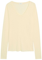 American Vintage Jacksonville Slubbed Cotton-blend top Yellow
