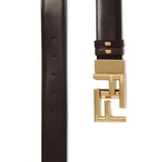 Fendi - 3.5cm Logo-Embellished Reversible Leather Belt - Brown