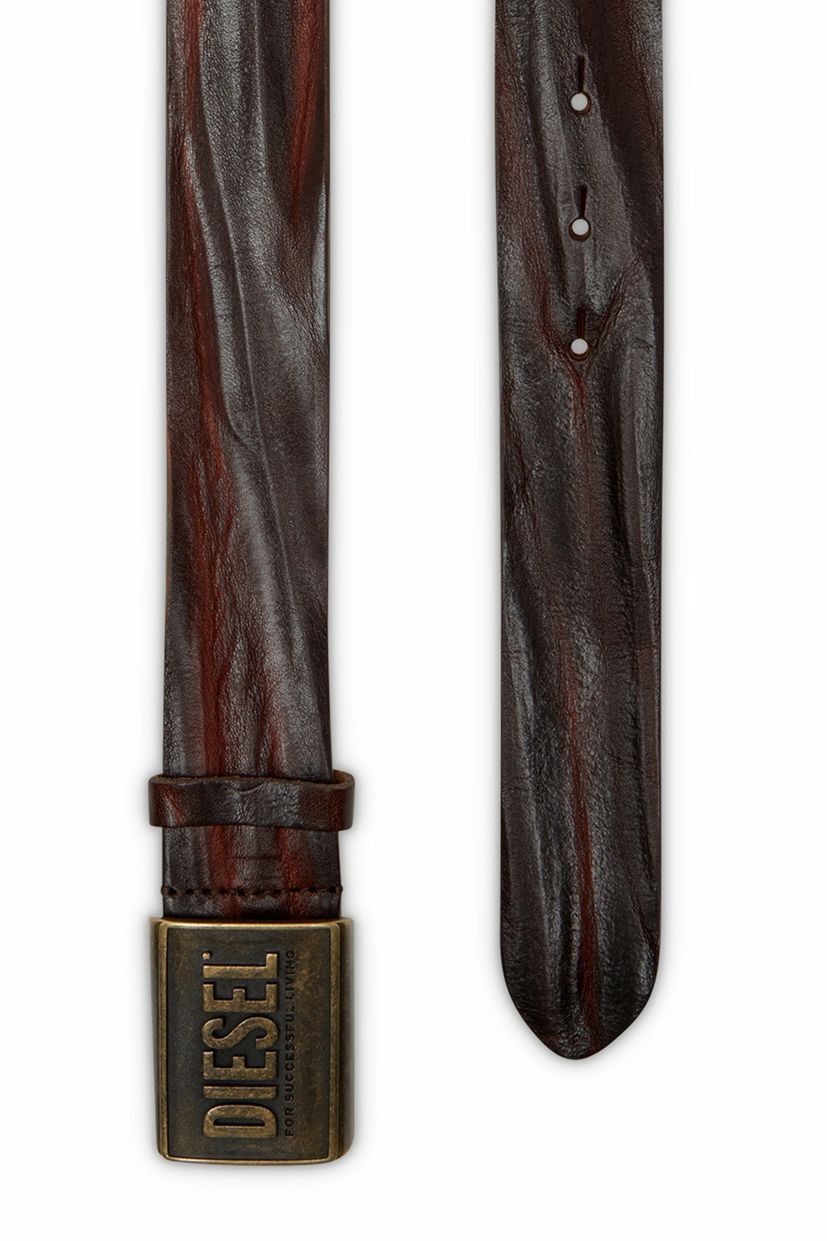 Diesel Leather belt 4 cm with logo plaque - Belts Mens in  display picture 2