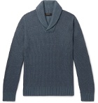 Ermenegildo Zegna - Shawl-Collar Wool, Cashmere and Silk-Blend Sweater - Blue