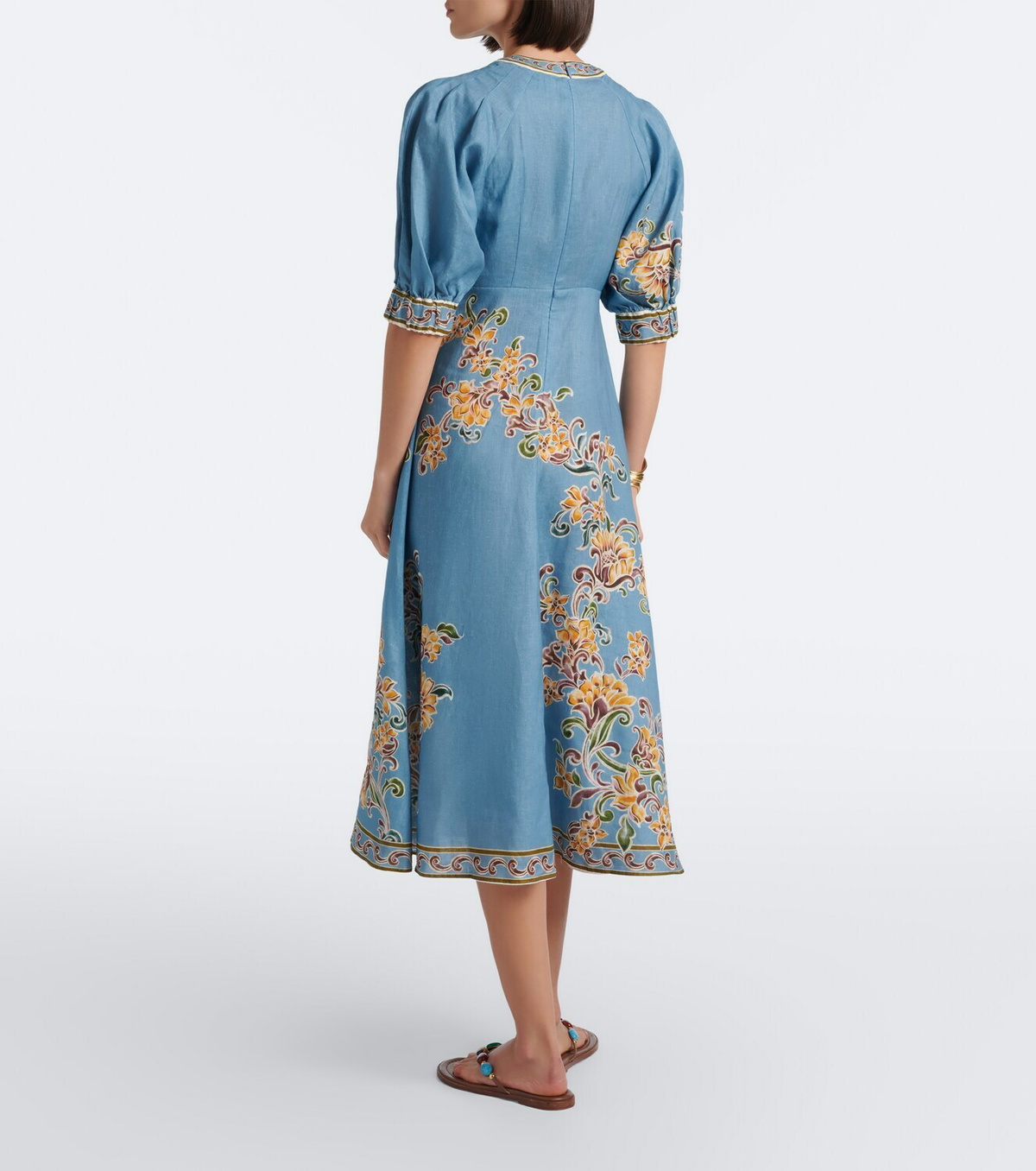 Alémais Joan floral linen midi dress