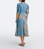 Alémais Joan floral linen midi dress