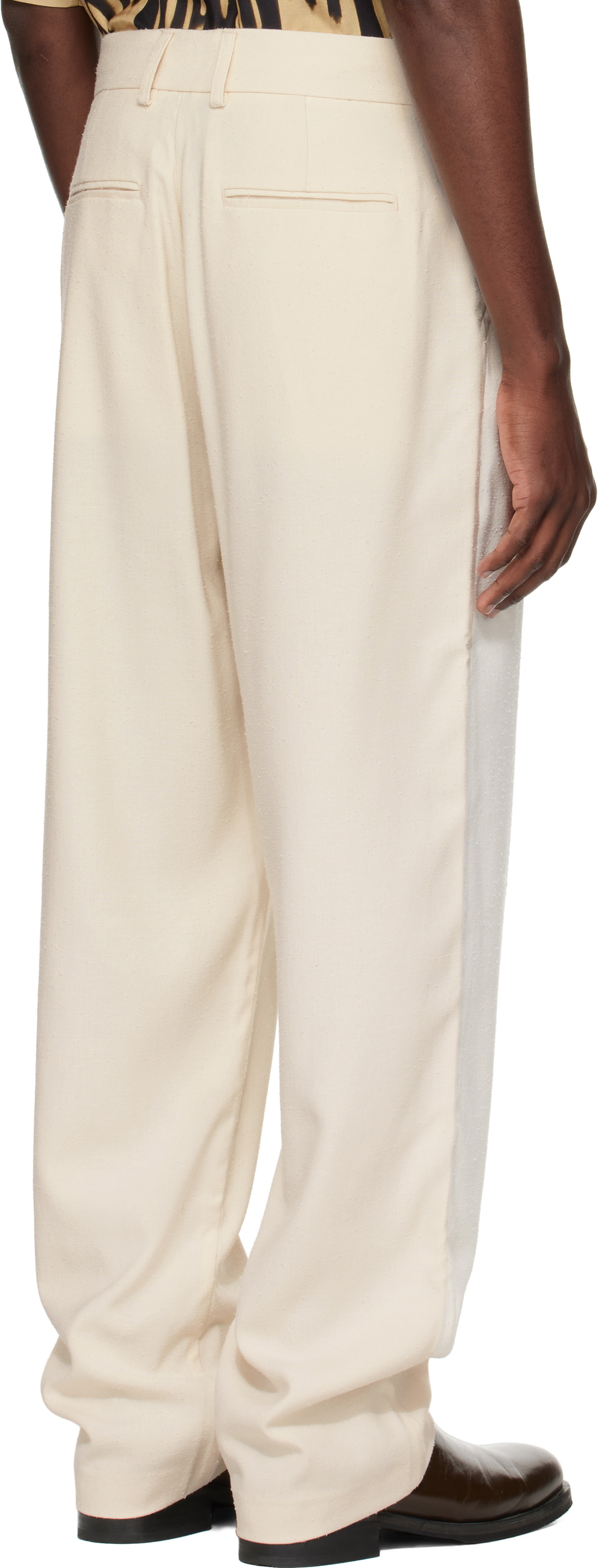 COMMAS Off-White Textured Tailored Trousers