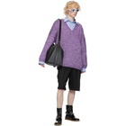 Loewe Purple and White Wool Oversized Sweater