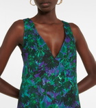 Plan C - Floral twill midi dress