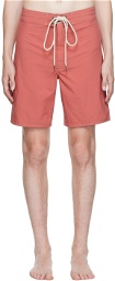 RRL Red Lace-Up Swim Shorts