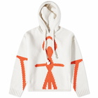 JW Anderson Men's Anchor Logo Hoody in White/Orange