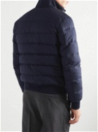 Kiton - Quilted Suede and Wool Down Jacket - Blue