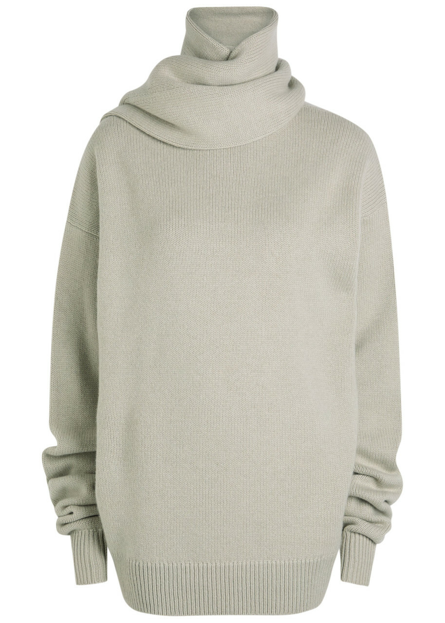 Calvin Klein Mia Scarf-effect Cashmere Jumper Ivory