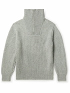 Folk - Patrice Ribbed Wool-Blend Half-Zip Sweater - Gray