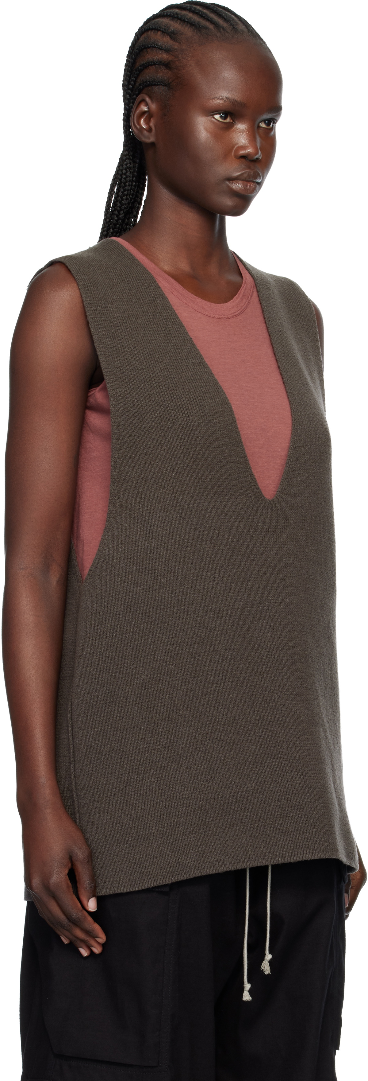 Rick Owens Gray Concordians V Tank Top