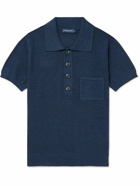 Frescobol Carioca - Clemente Pointelle-Knit Cotton Polo Shirt - Blue