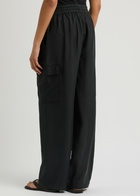 Eileen Fisher Washed Silk Cargo Trousers Black