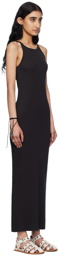 rag & bone Black 'The Essential Rib String Tank' Midi Dress