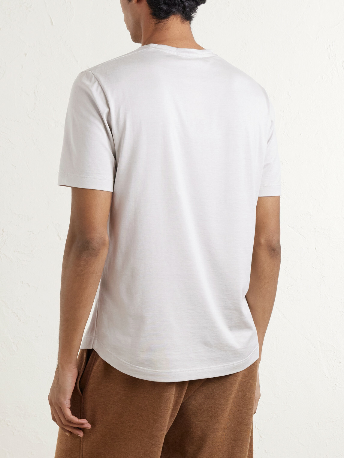Loro Piana - Silk and Cotton-Blend Jersey T-Shirt - Gray