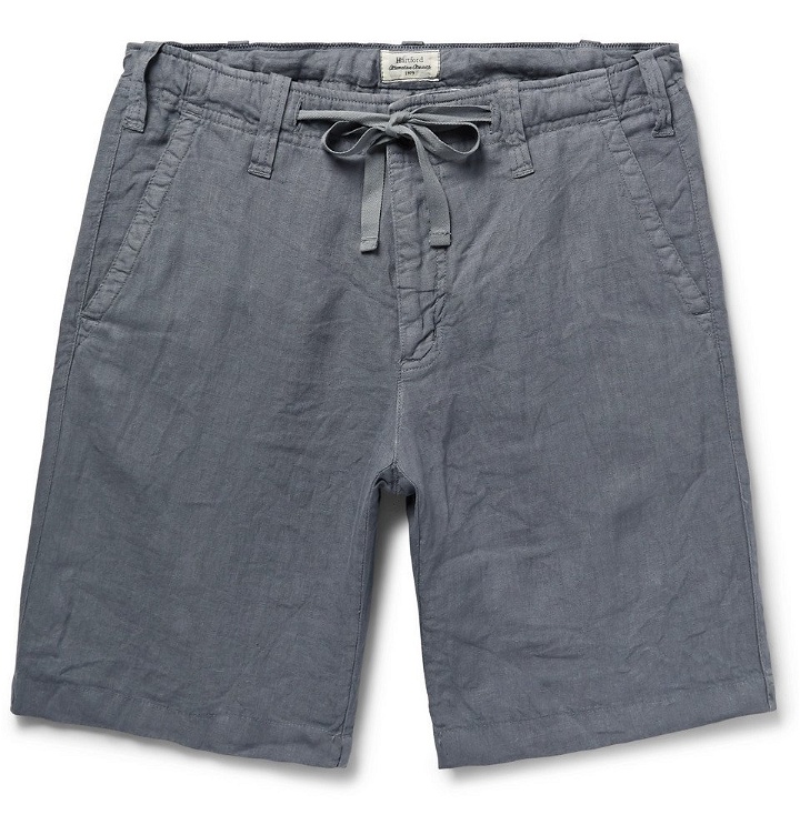 Photo: Hartford - Boy Slim-Fit Linen Drawstring Shorts - Dark gray