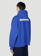 Balenciaga - Logo Print Hooded Sweatshirt in Blue