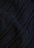 John Smedley Wooton Cable-knit Cashmere and Wool-blend Scarf - Navy - One Size