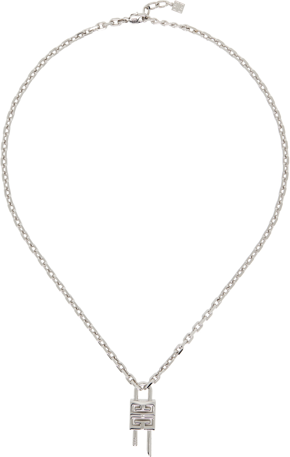 Givenchy Silver Small Lock Necklace Givenchy