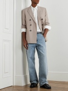 AMI PARIS - Double-Breasted Wool Blazer - Neutrals