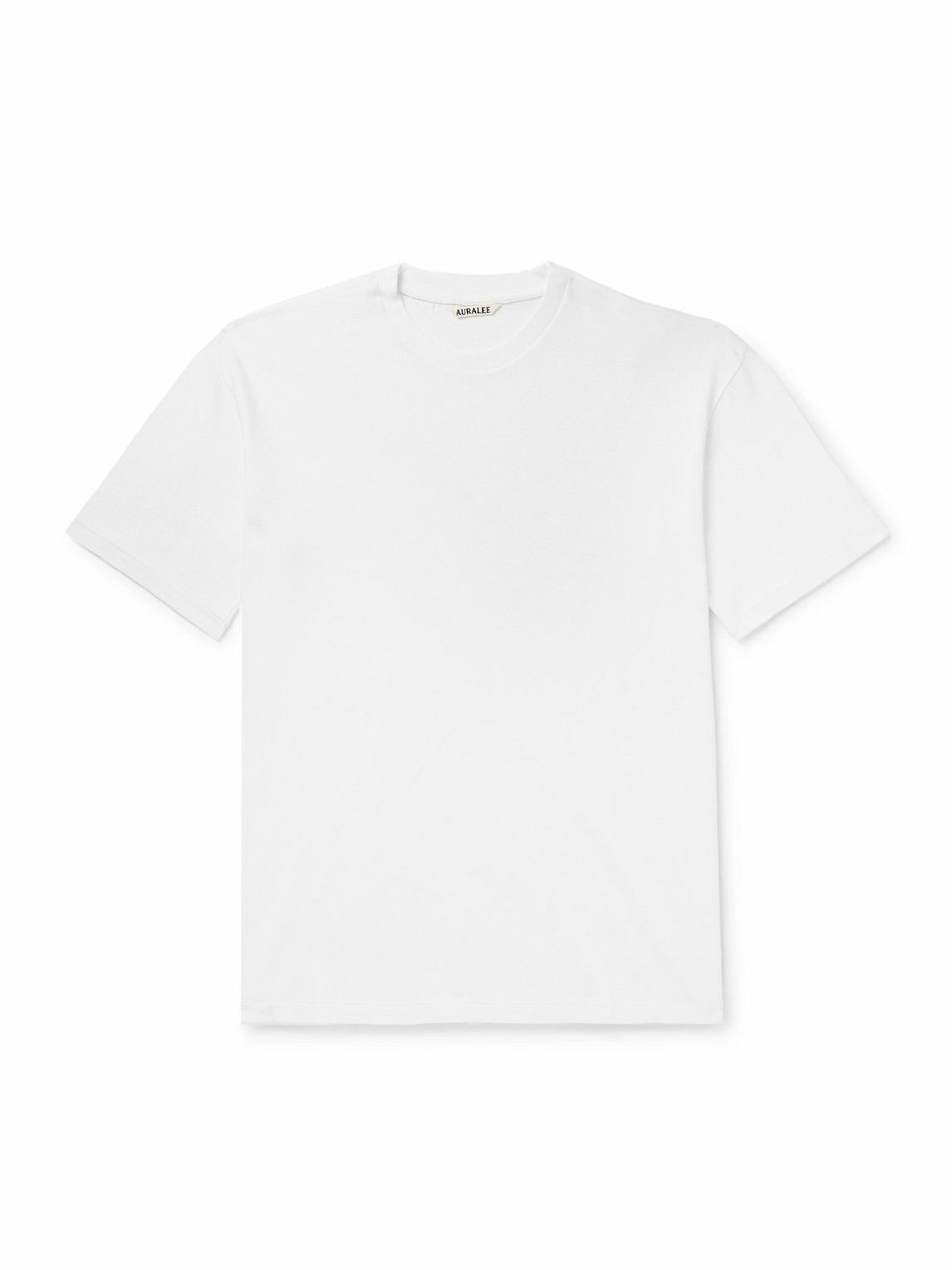 AURALEE White Stand-Up T-Shirt Auralee