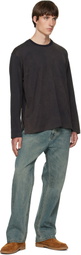 Solid Homme Gray Patch Pocket Long Sleeve T-shirt