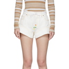 JW Anderson Off-White Denim Flared Cuff Shorts