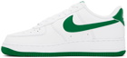 Nike White & Green Air Force 1 '07 Sneakers