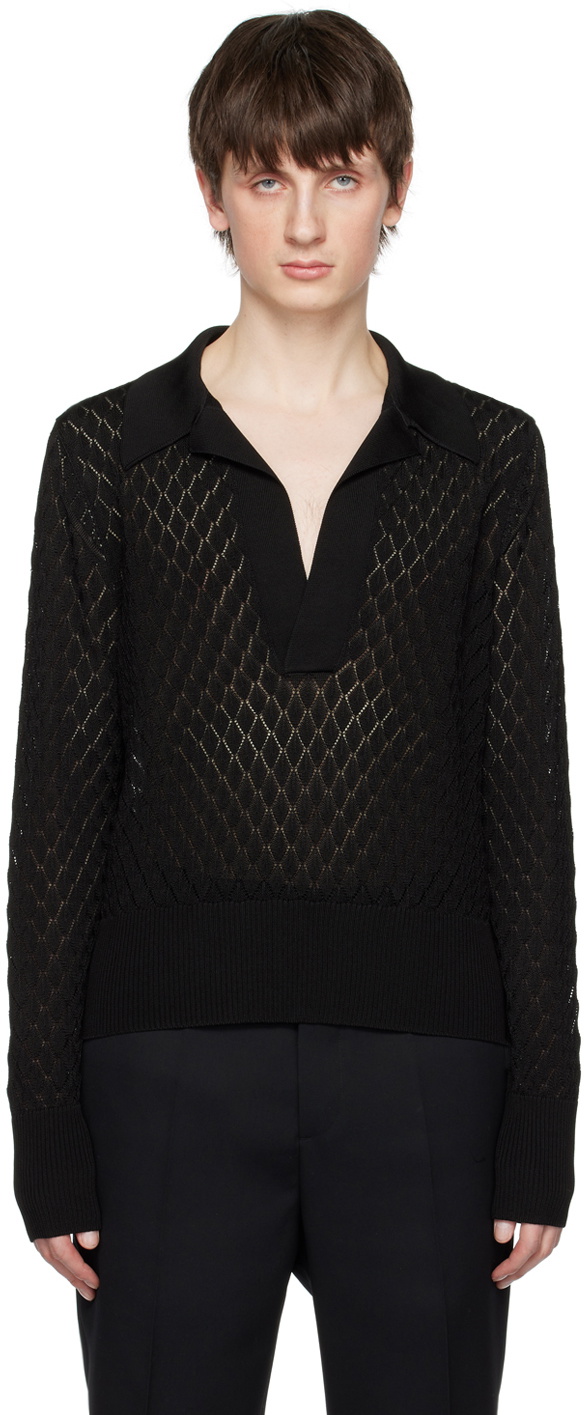 SAPIO Black Punta Ricamo Sweater