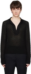 SAPIO Black Punta Ricamo Sweater