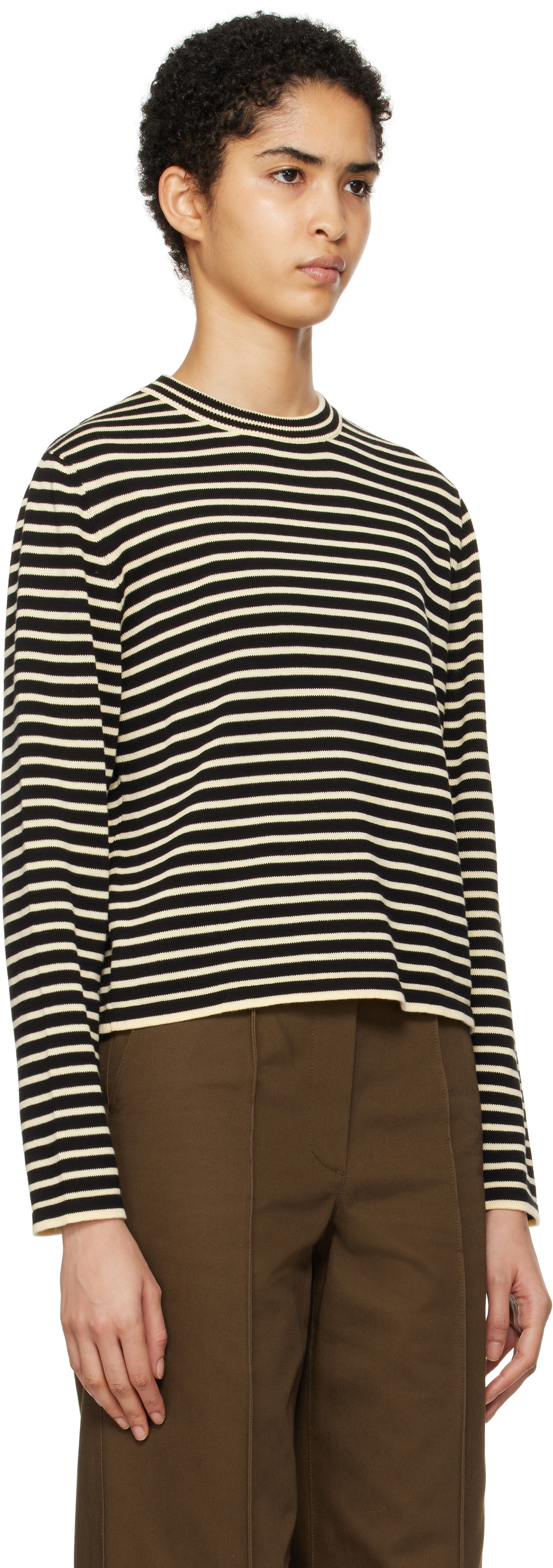 Cordera Black & White Organic Cotton Striped T-shirt