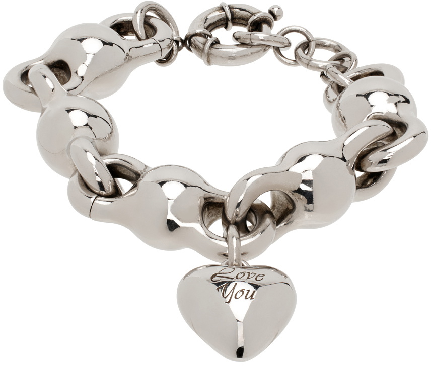 Acne Studios Green & Silver Tube Bracelet Acne Studios Acne Studios Green & Silver Tube Bracelet Acne Studios