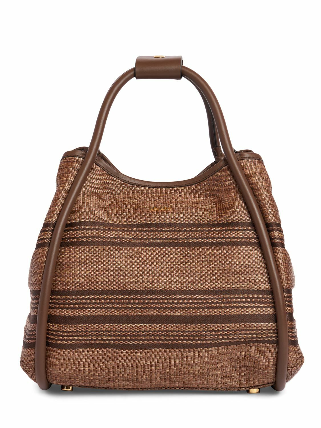 25SS new/Max Mara フレダフェイクラフィアトート Bag Brown Leather bag bags | Max Mara