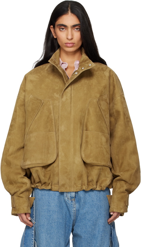 Photo: The Attico Tan Suede Bomber Jacket