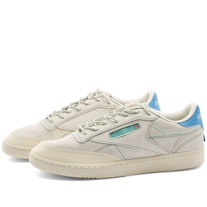 Photo: Reebok Men's Club C 85 Sneakers in Chalk/Alabaster/Green