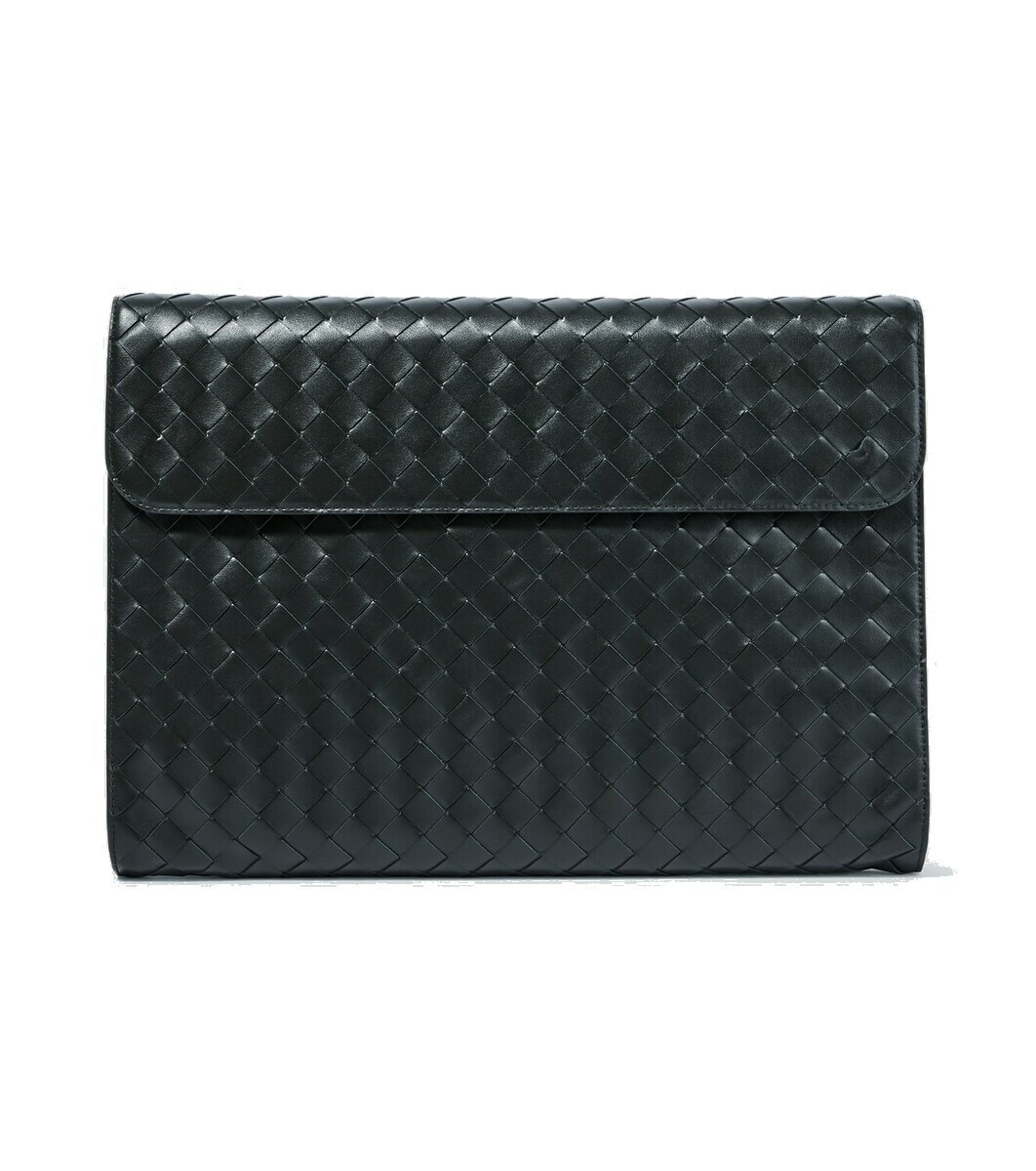 Bottega Veneta★素敵！Intrecciato Gray Leather Pouch Bottega Veneta☆素敵！Intrecciato Gray Leather Pouch