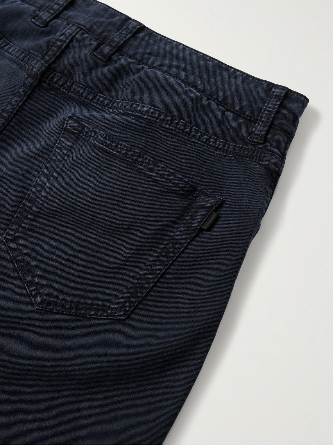 Purdey - Slim-Fit Straight-Leg Cotton-Blend Twill Trousers - Blue