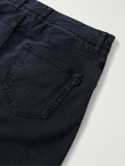 Purdey - Slim-Fit Straight-Leg Cotton-Blend Twill Trousers - Blue