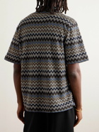 Missoni - Camp-Collar Crochet-Knit Cotton Shirt - Gray