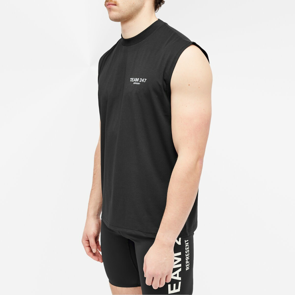 Represent Men's Team 247 Oversized Tank T-Shirt in Jet Black Represent