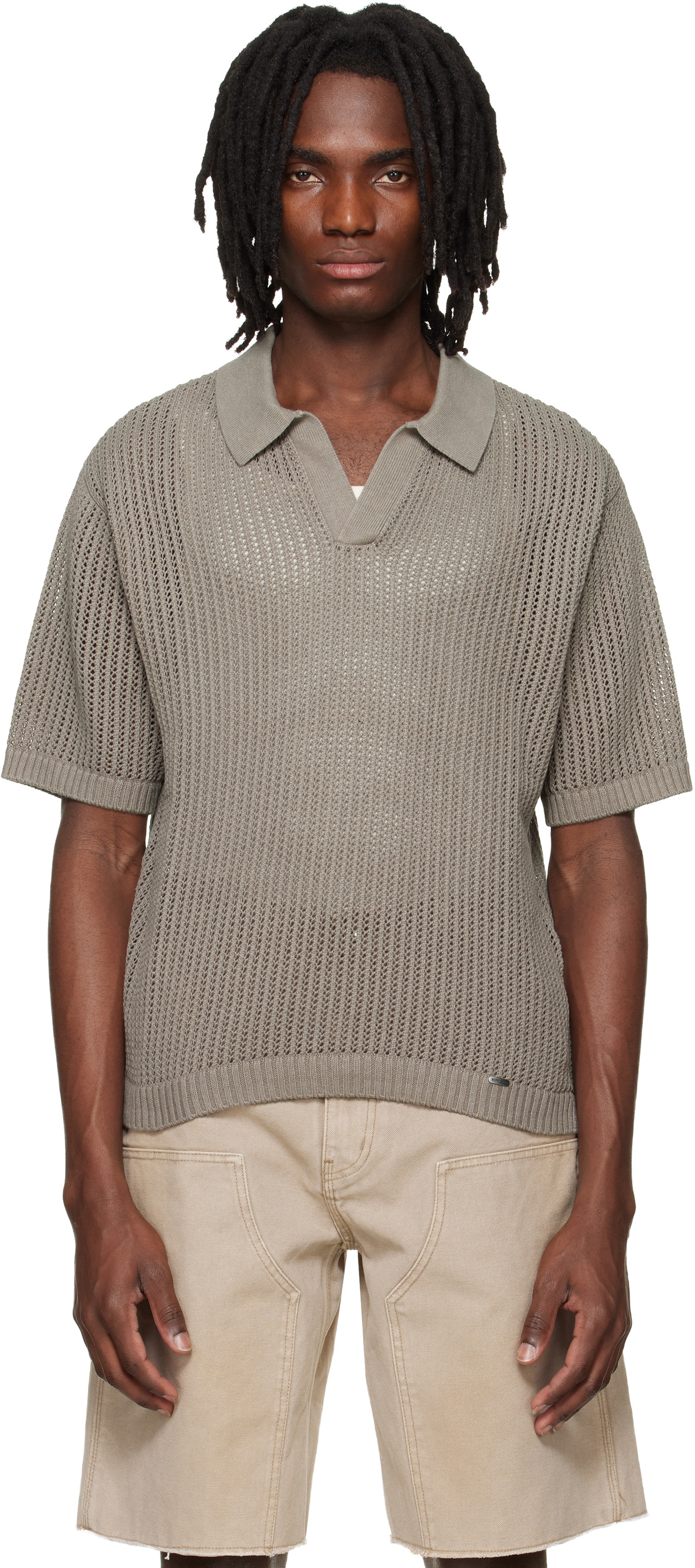 Represent Taupe Beverly Knit Polo